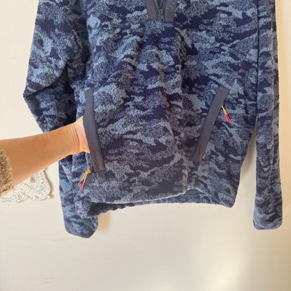 Outdoor Voices Primofleece 1/2 Zip Pullover Fleece Jacket Blue Cloud Camo XS - Picture 5 of 11